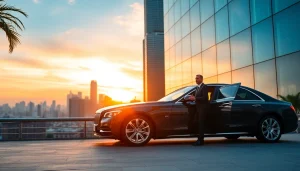 Experience luxury hire car with driver Kuala Lumpur with a stylish chauffeur and premium vehicle at a city hotel.