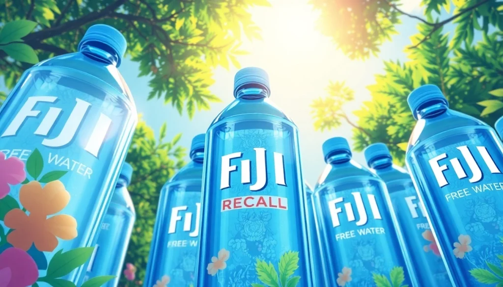 Alert about fiji water bottles recalled due to contamination concerns, emphasizing urgent consumer safety.