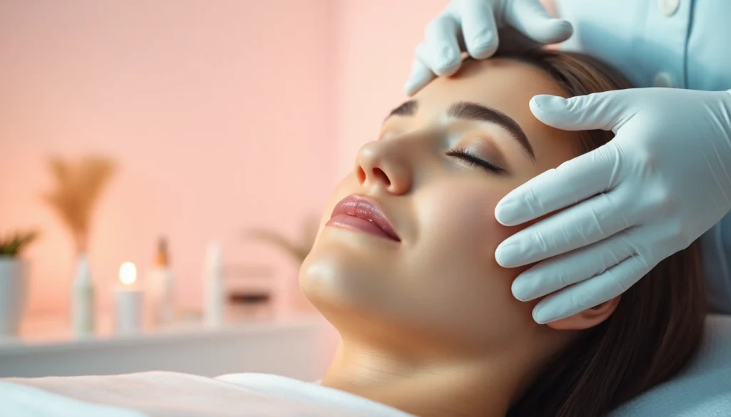 Professional performing Faltenbehandlung Zürich in a serene beauty clinic setting.